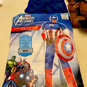 Men’s Captain America Muscle Suit Costume, Size Medium Adult Standard